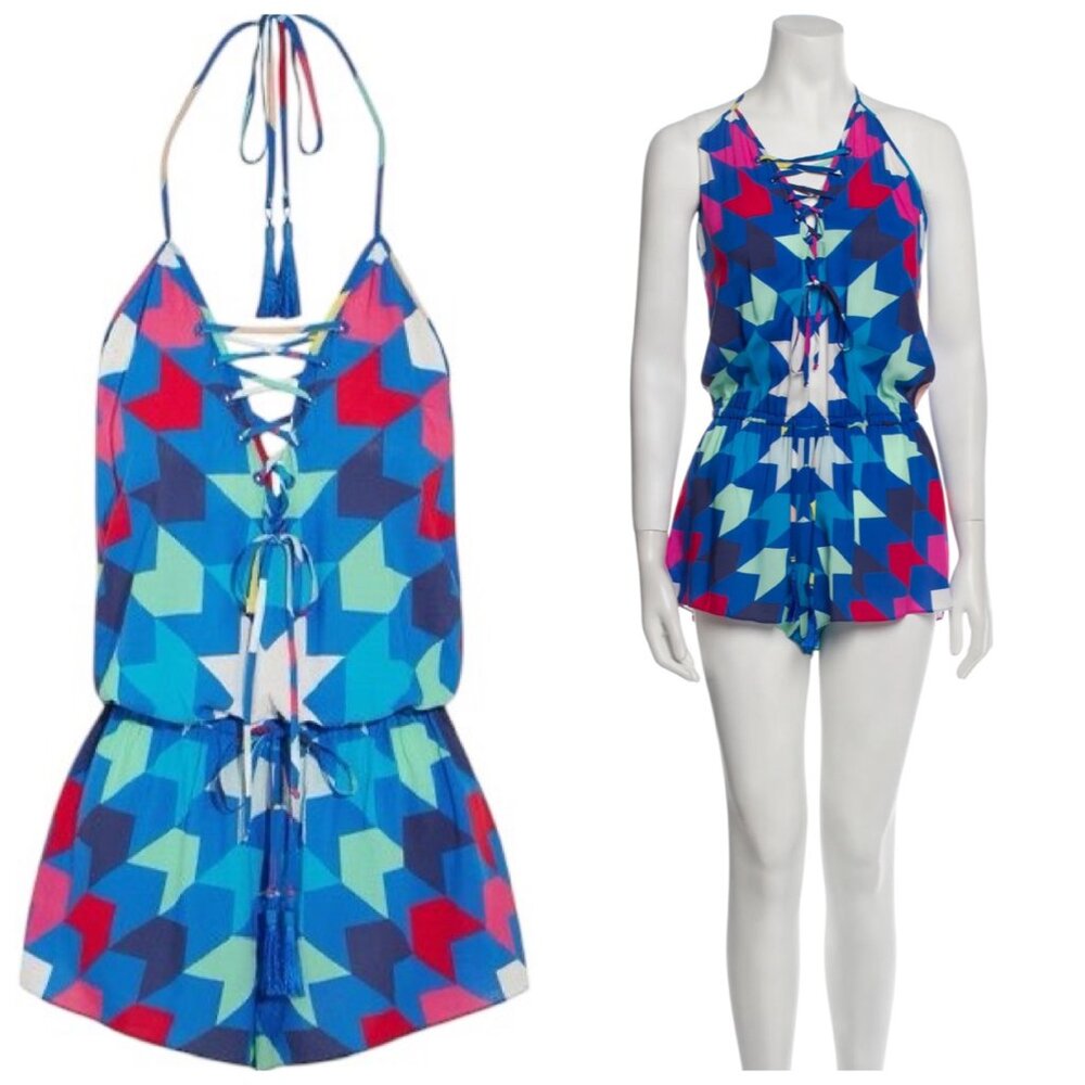 NWT $455 Emma Pake Bambi Playsuit Lace Up Front  - Size M